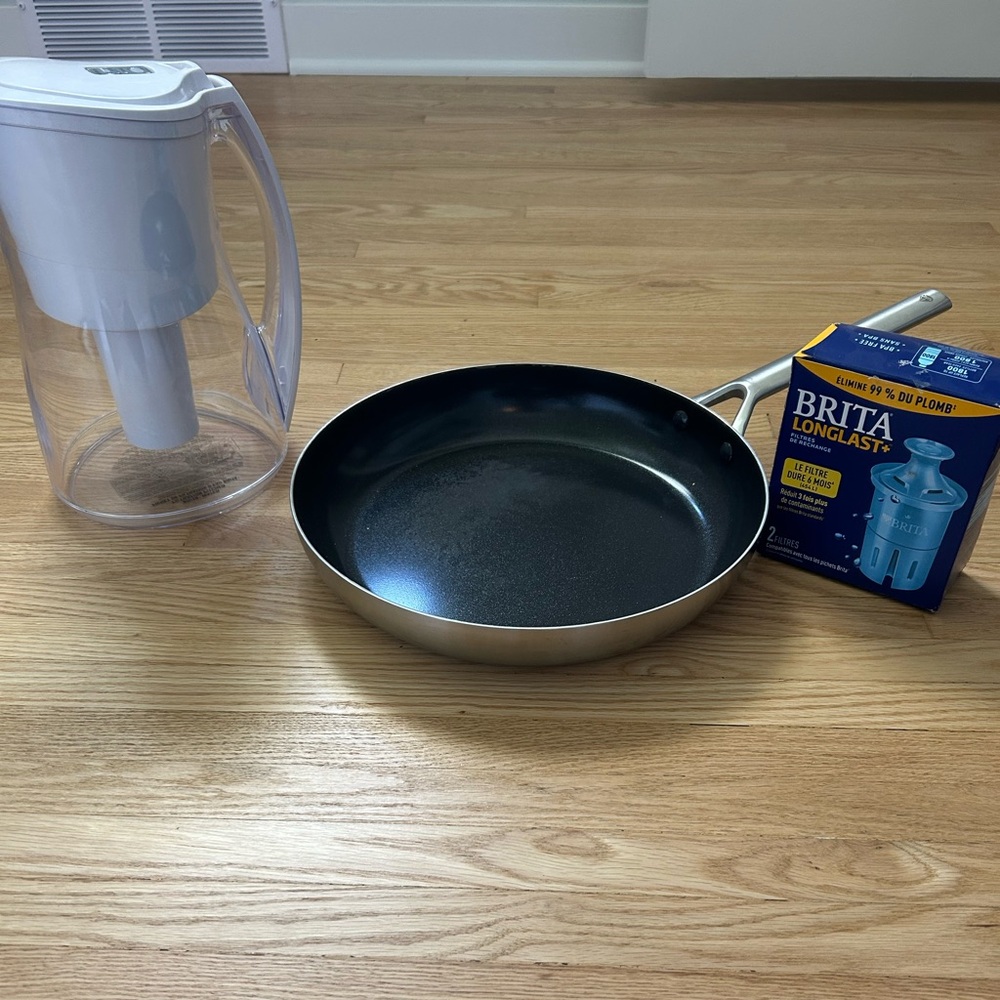 Blue Dimond no -Stick Black Frying Pan + Brita with 1 new filter